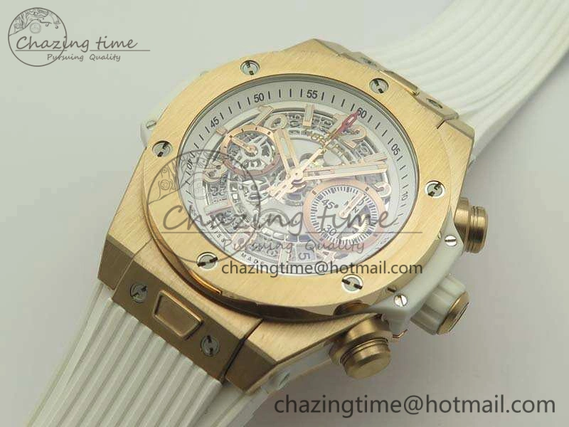 Big Bang Unico 45mm RG 3AF Best Edition White Dial On Rubber Strap A7750