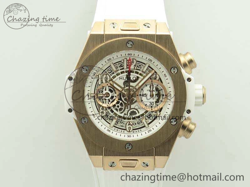Big Bang Unico 45mm RG 3AF Best Edition White Dial On Rubber Strap A7750