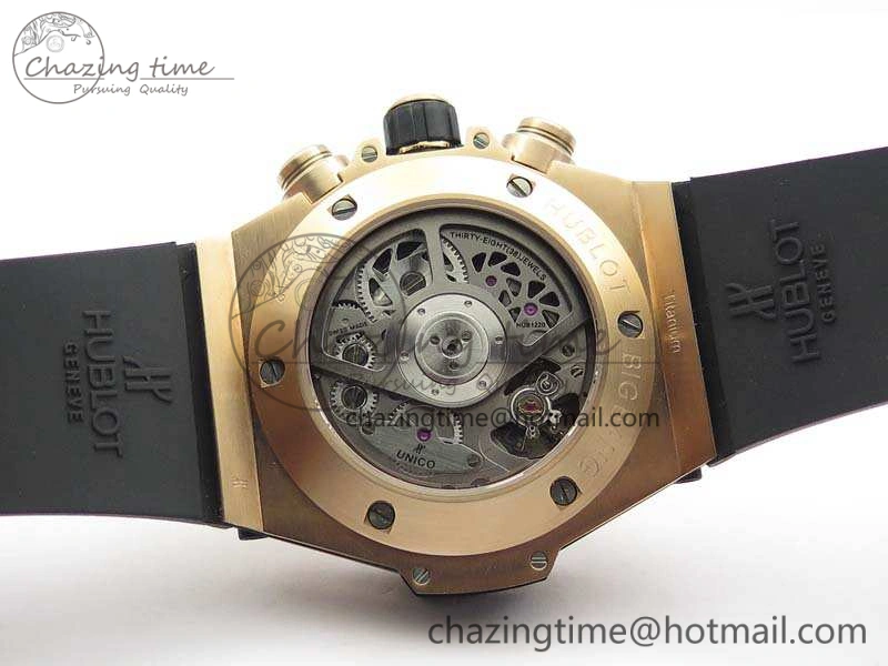 Big Bang Unico 45mm RG Diamond 3AF Best Edition Gray Dial On Rubber Strap A7750