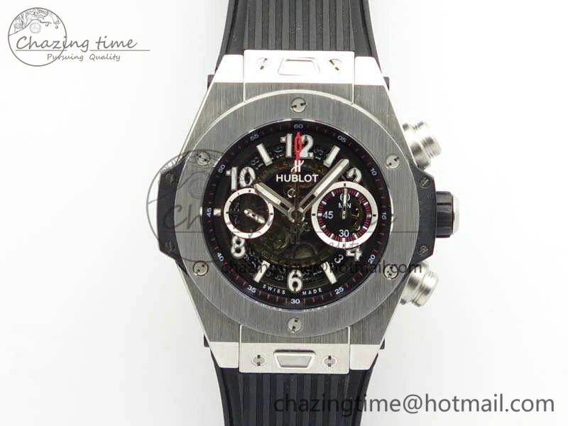 Big Bang Unico 45mm SS 3AF Best Edition Black Dial On Rubber Strap A7750