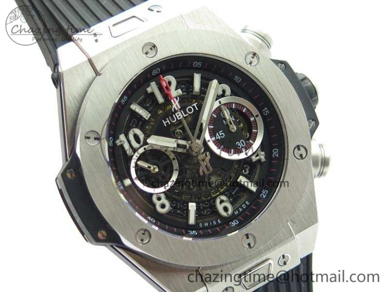 Big Bang Unico 45mm SS 3AF Best Edition Black Dial On Rubber Strap A7750
