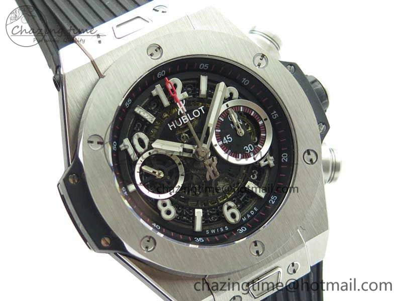 Big Bang Unico 45mm SS 3AF Best Edition Black Dial On Rubber Strap A7750