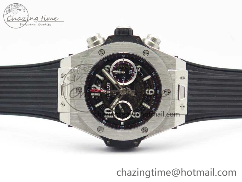 Big Bang Unico 45mm SS 3AF Best Edition Black Dial On Rubber Strap A7750