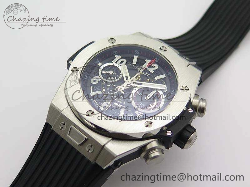Big Bang Unico 45mm SS 3AF Best Edition Black Dial On Rubber Strap A7750