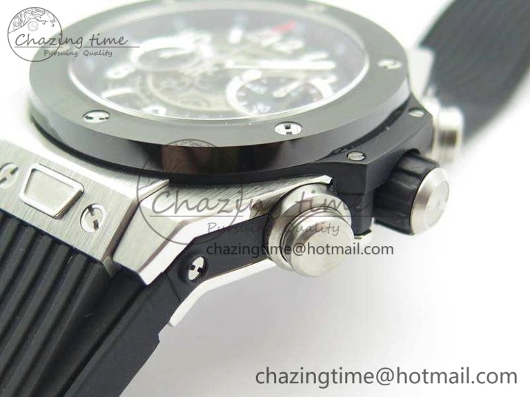 Big Bang Unico 45mm SS 3AF Best Edition Gray Dial Ceramic Bezel On Rubber Strap A7750