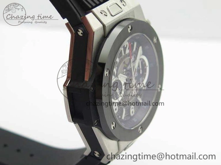 Big Bang Unico 45mm SS 3AF Best Edition Gray Dial Ceramic Bezel On Rubber Strap A7750