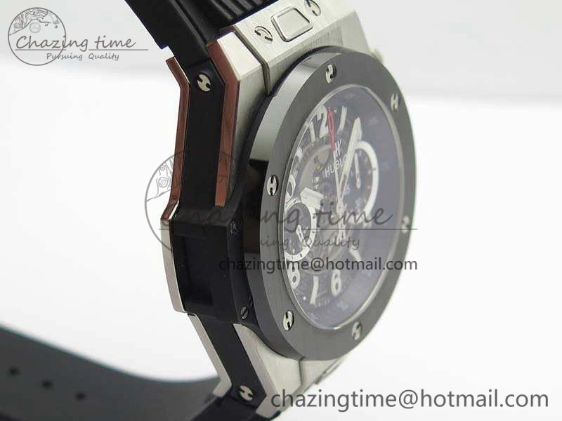 Big Bang Unico 45mm SS 3AF Best Edition Gray Dial Ceramic Bezel On Rubber Strap A7750