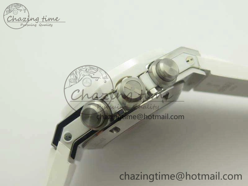 Big Bang Unico 45mm SS 3AF Best Edition White Dial Ceramic Bezel On Rubber Strap A7750