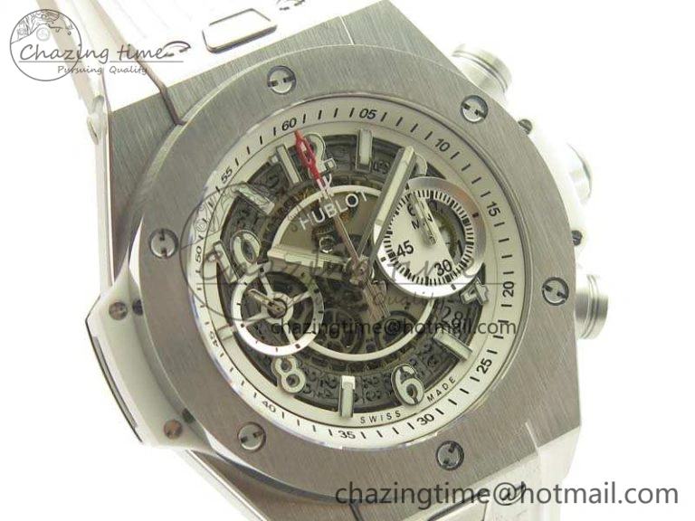 Big Bang Unico 45mm SS 3AF Best Edition White Dial On Rubber Strap A7750