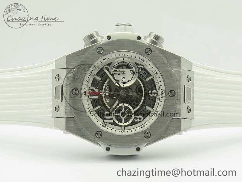 Big Bang Unico 45mm SS 3AF Best Edition White Dial On Rubber Strap A7750