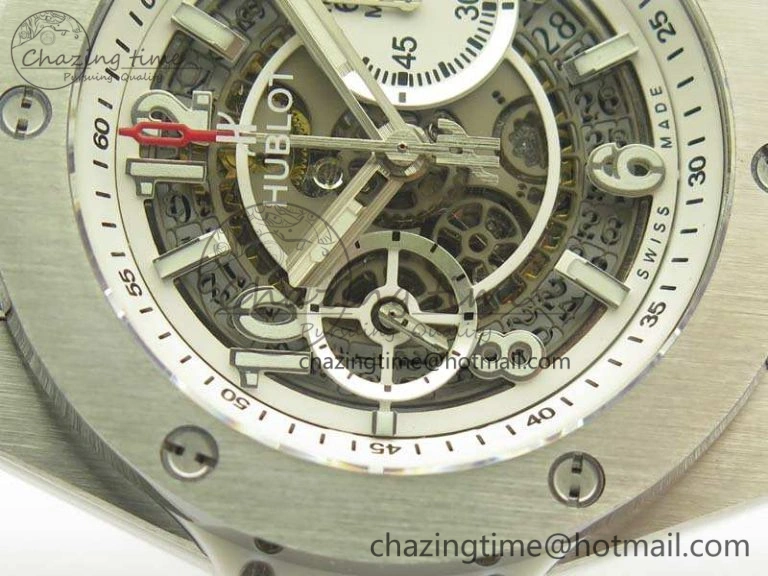 Big Bang Unico 45mm SS 3AF Best Edition White Dial On Rubber Strap A7750