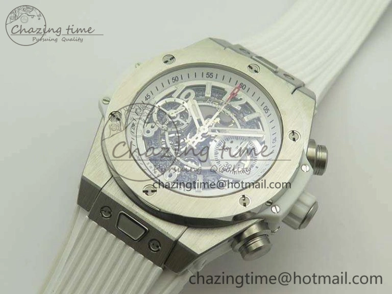 Big Bang Unico 45mm SS 3AF Best Edition White Dial On Rubber Strap A7750