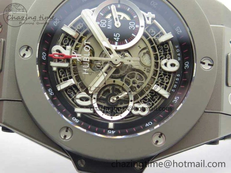 Big Bang Unico 45mm Satin-Polished Steel 3AF Best Edition Gray Dial On Rubber Strap A7750