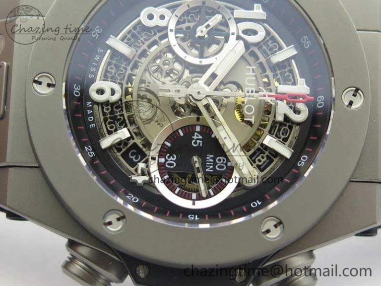 Big Bang Unico 45mm Satin-Polished Steel 3AF Best Edition Gray Dial On Rubber Strap A7750