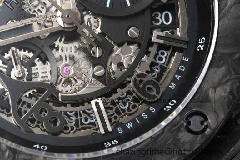 Big Bang Unico Black Carbon TWF Best Edition Skeleton Dial on Black Rubber Strap A1220