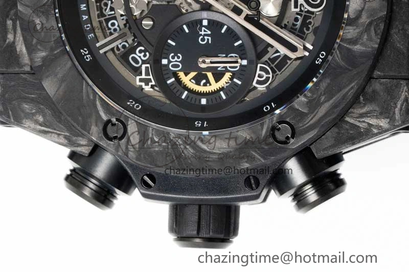 Big Bang Unico Black Carbon TWF Best Edition Skeleton Dial on Black Rubber Strap A1220