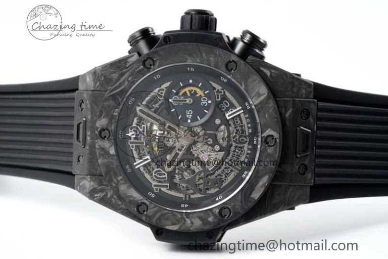 Big Bang Unico Black Carbon TWF Best Edition Skeleton Dial on Black Rubber Strap A1220