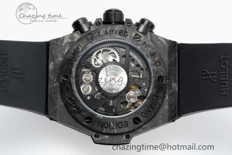 Big Bang Unico Black Carbon TWF Best Edition Skeleton Dial on Black Rubber Strap A1220