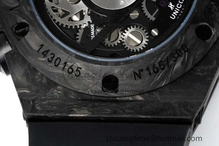 Big Bang Unico Black Carbon TWF Best Edition Skeleton Dial on Black Rubber Strap A1220