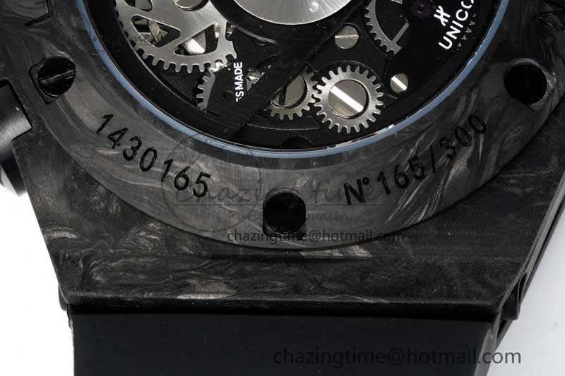 Big Bang Unico Black Carbon TWF Best Edition Skeleton Dial on Black Rubber Strap A1220