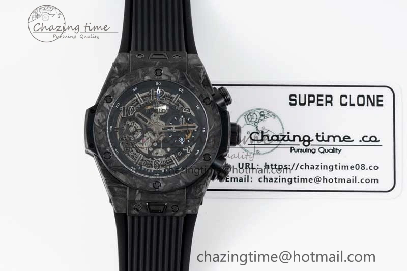 Big Bang Unico Black Carbon TWF Best Edition Skeleton Dial on Black Rubber Strap A1220