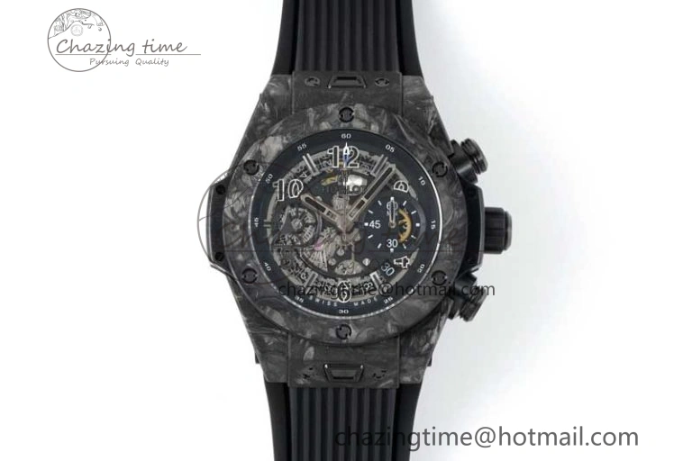 Big Bang Unico Black Carbon TWF Best Edition Skeleton Dial on Black Rubber Strap A1220