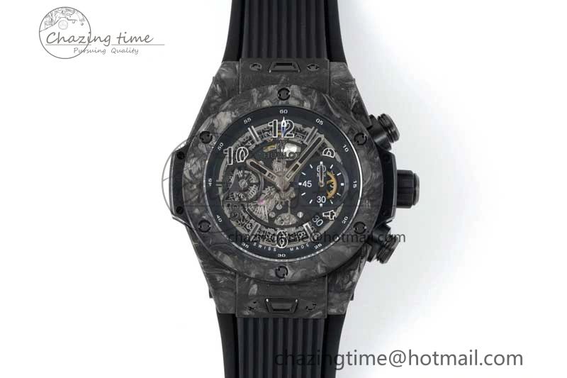 Big Bang Unico Black Carbon TWF Best Edition Skeleton Dial on Black Rubber Strap A1220