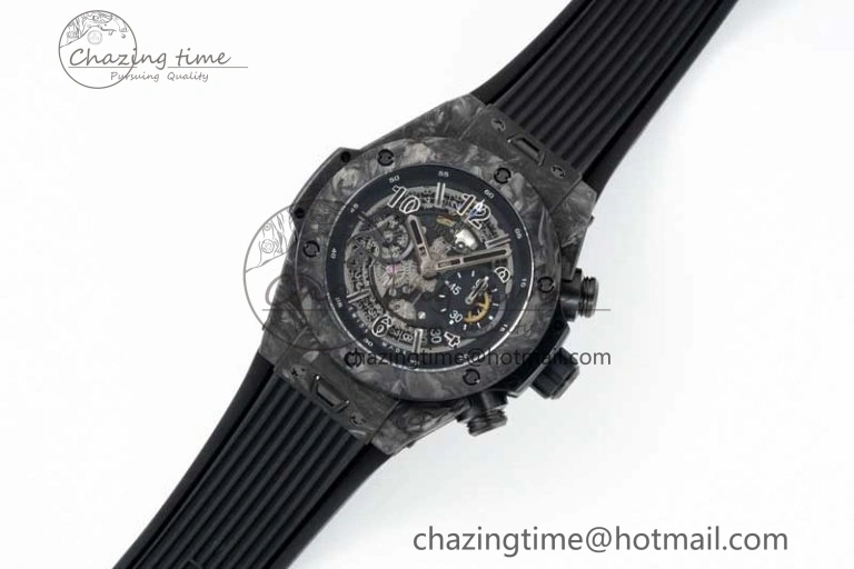 Big Bang Unico Black Carbon TWF Best Edition Skeleton Dial on Black Rubber Strap A1220