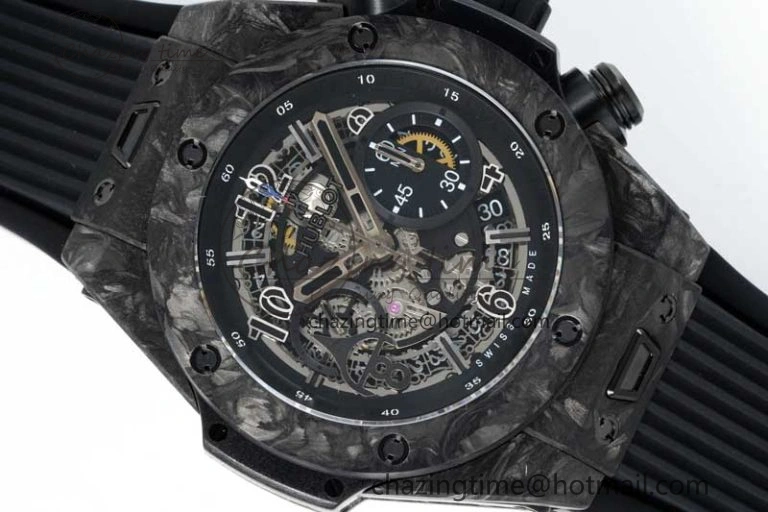 Big Bang Unico Black Carbon TWF Best Edition Skeleton Dial on Black Rubber Strap A1220