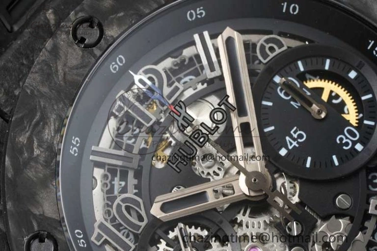 Big Bang Unico Black Carbon TWF Best Edition Skeleton Dial on Black Rubber Strap A1220