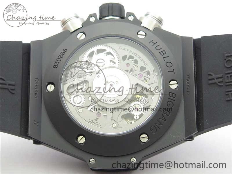 Big Bang Unico Black Ceramic HBF 1:1 Best Edition Black Skeleton Dial on Black Rubber Strap A1242