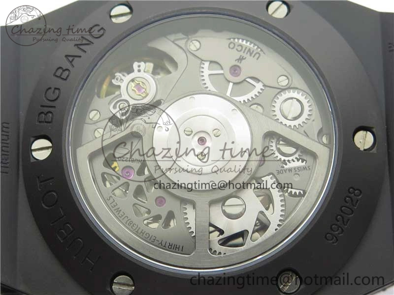 Big Bang Unico Black Ceramic HBF 1:1 Best Edition Black Skeleton Dial on Black Rubber Strap A1242