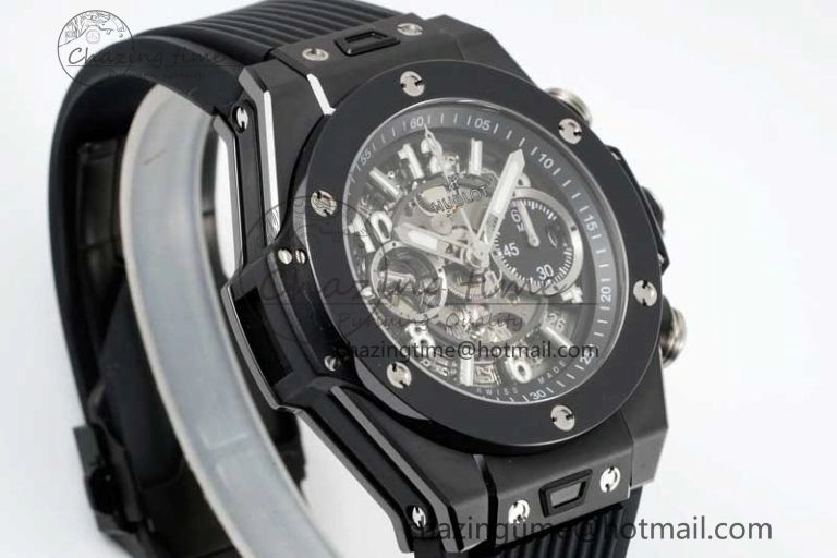 Big Bang Unico Black Ceramic ZF 1:1 Best Edition Skeleton Dial on Black Rubber Strap A1280