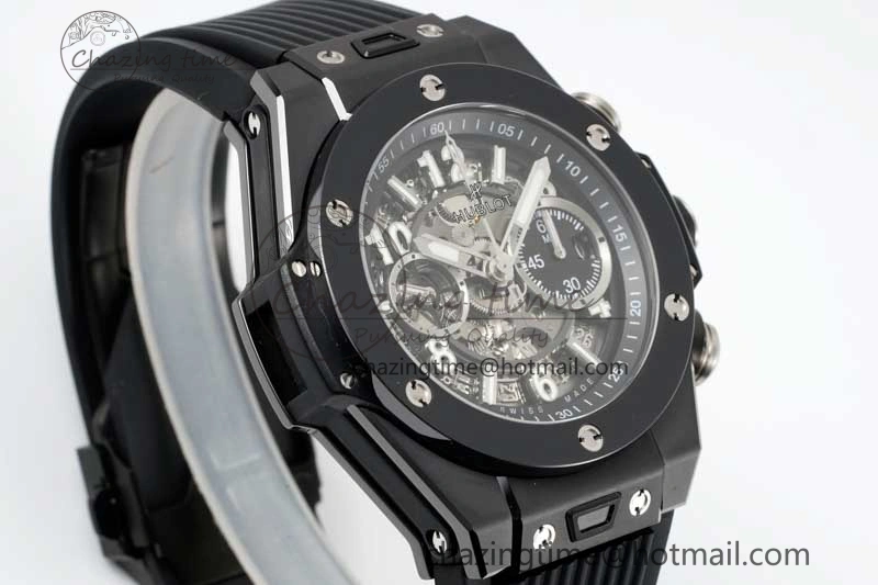 Big Bang Unico Black Ceramic ZF 1:1 Best Edition Skeleton Dial on Black Rubber Strap A1280