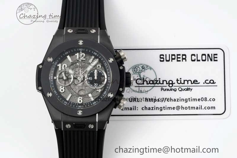 Big Bang Unico Black Ceramic ZF 1:1 Best Edition Skeleton Dial on Black Rubber Strap A1280