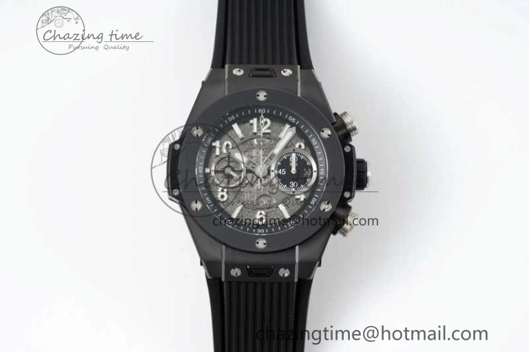 Big Bang Unico Black Ceramic ZF 1:1 Best Edition Skeleton Dial on Black Rubber Strap A1280