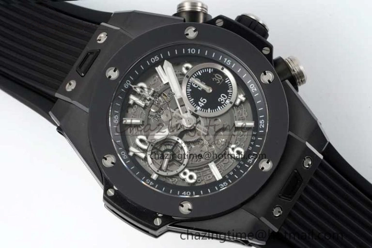 Big Bang Unico Black Ceramic ZF 1:1 Best Edition Skeleton Dial on Black Rubber Strap A1280