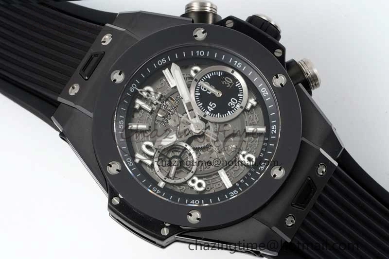 Big Bang Unico Black Ceramic ZF 1:1 Best Edition Skeleton Dial on Black Rubber Strap A1280