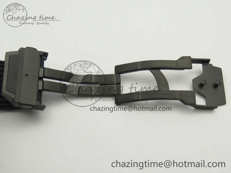 Big Bang Unico Black Magic Sapphire 45mm OXF Best Edition Rainbow Crystal Bezel Black Dial on Black Rubber Strap A1242