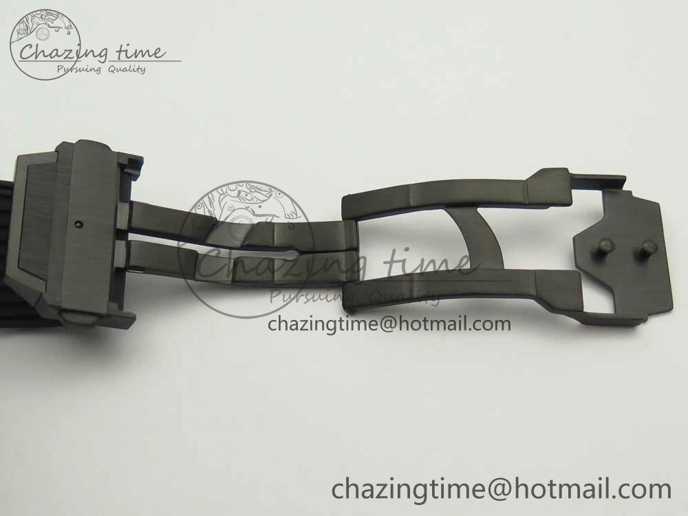 Big Bang Unico Black Magic Sapphire 45mm OXF Best Edition Rainbow Crystal Bezel Black Dial on Black Rubber Strap A1242