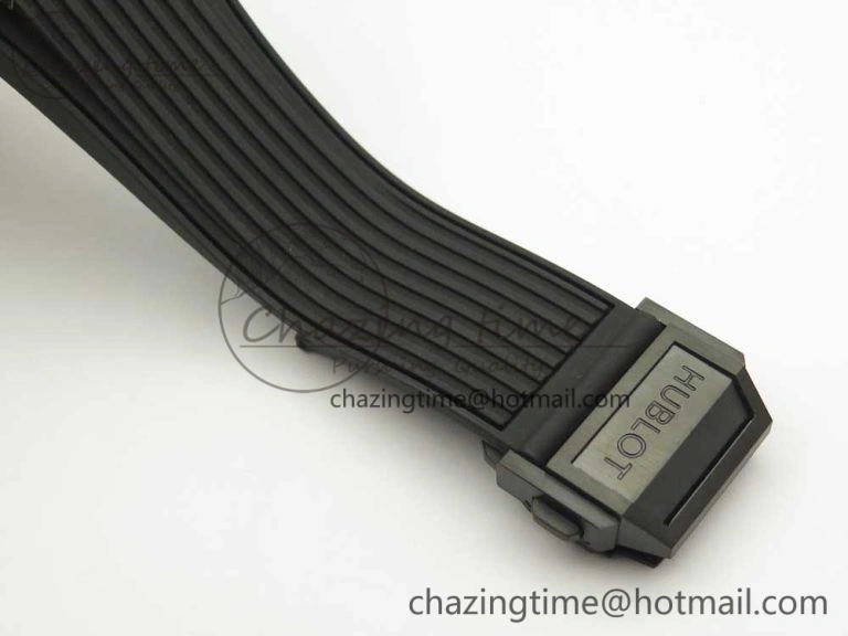 Big Bang Unico Black Magic Sapphire 45mm OXF Best Edition Rainbow Crystal Bezel Black Dial on Black Rubber Strap A1242