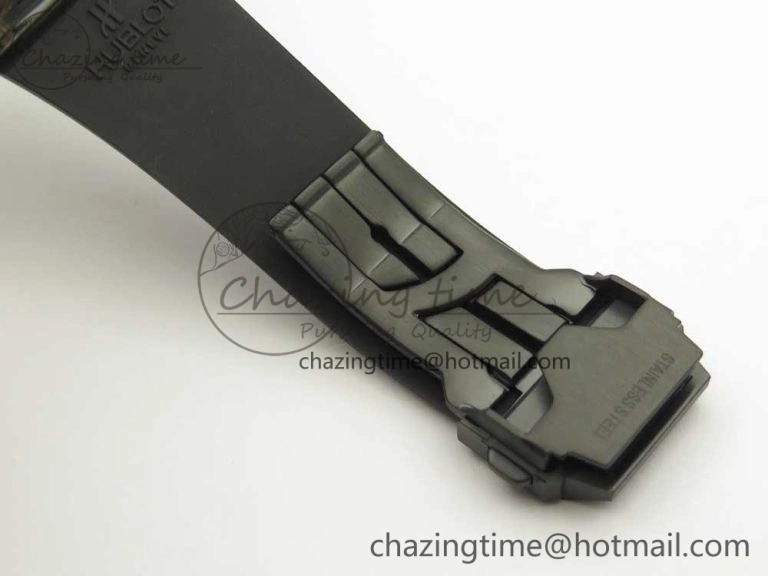 Big Bang Unico Black Magic Sapphire 45mm OXF Best Edition Rainbow Crystal Bezel Black Dial on Black Rubber Strap A1242