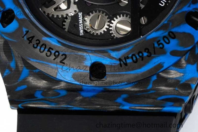 Big Bang Unico Blue Carbon TWF Best Edition Skeleton Dial on Black Rubber Strap A1220