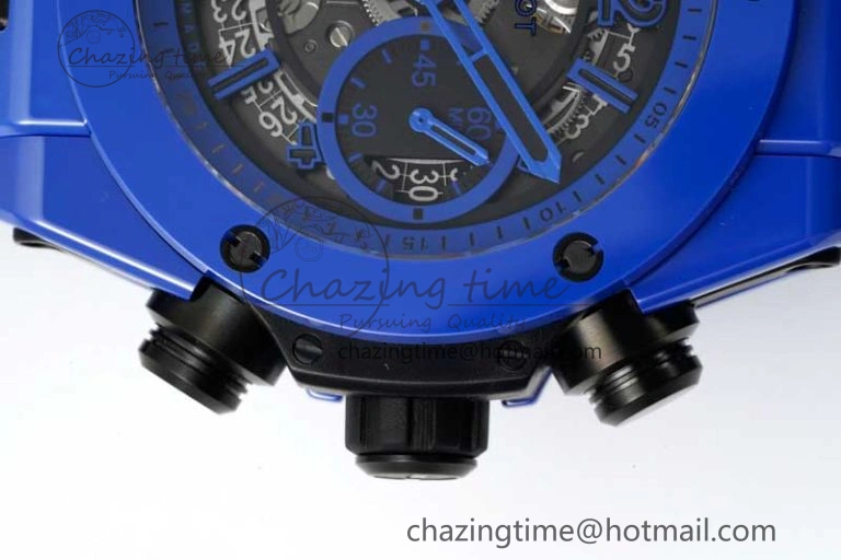 Big Bang Unico Blue Magic Ceramic ZF 1:1 Best Edition Skeleton Dial on Blue Rubber Strap A1280