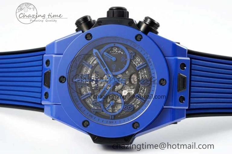 Big Bang Unico Blue Magic Ceramic ZF 1:1 Best Edition Skeleton Dial on Blue Rubber Strap A1280