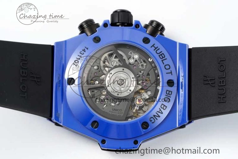 Big Bang Unico Blue Magic Ceramic ZF 1:1 Best Edition Skeleton Dial on Blue Rubber Strap A1280