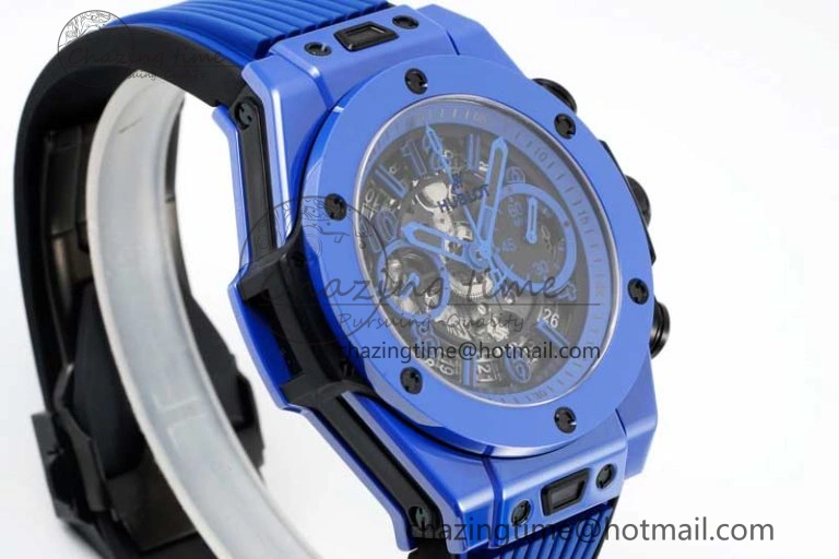 Big Bang Unico Blue Magic Ceramic ZF 1:1 Best Edition Skeleton Dial on Blue Rubber Strap A1280