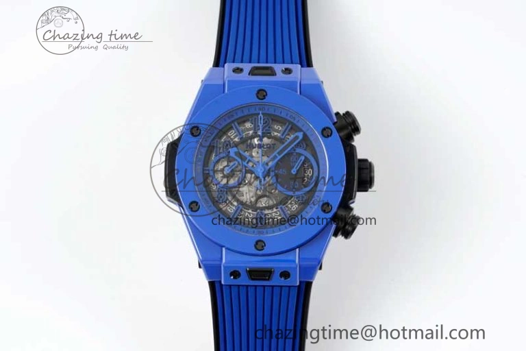 Big Bang Unico Blue Magic Ceramic ZF 1:1 Best Edition Skeleton Dial on Blue Rubber Strap A1280