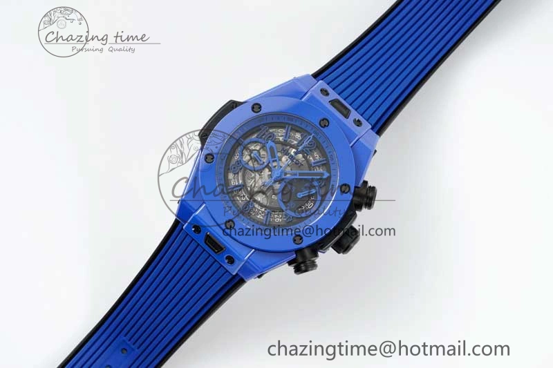 Big Bang Unico Blue Magic Ceramic ZF 1:1 Best Edition Skeleton Dial on Blue Rubber Strap A1280