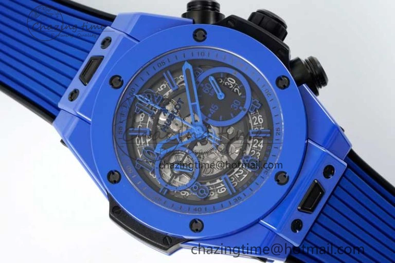 Big Bang Unico Blue Magic Ceramic ZF 1:1 Best Edition Skeleton Dial on Blue Rubber Strap A1280